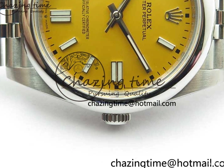 MiroTime 0429 BestValue Oyster Perpetual 41mm 124300 BP Maker Best Edition Yellow Dial on SS Jubilee Bracelet A 2642